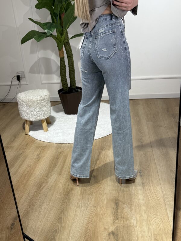 Jeans strappato brillantinato - immagine 4